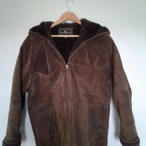 Hooded Seude Coat
